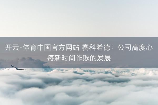 开云·体育中国官方网站 赛科希德：公司高度心疼新时间诈欺的发展