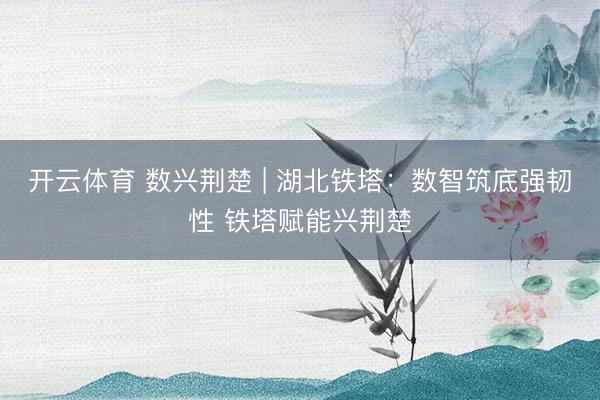 开云体育 数兴荆楚 | 湖北铁塔：数智筑底强韧性 铁塔赋能兴荆楚