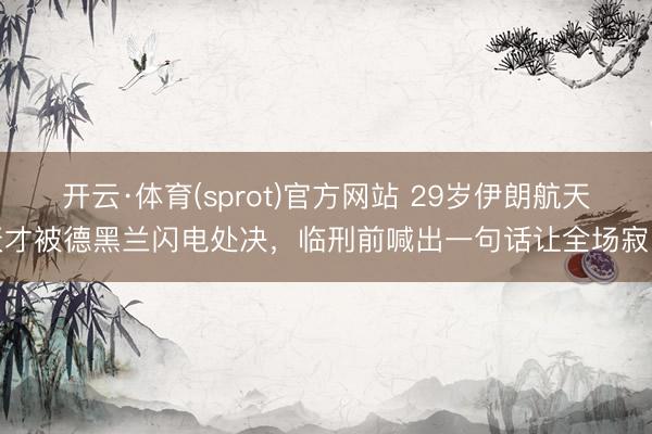 开云·体育(sprot)官方网站 29岁伊朗航天天才被德黑兰闪电处决，临刑前喊出一句话让全场寂寞