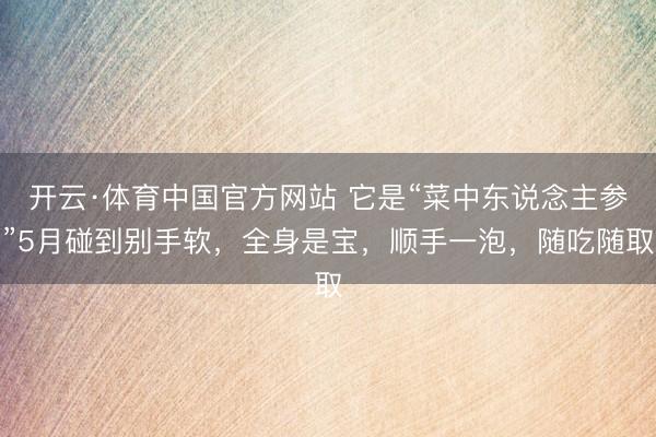 开云·体育中国官方网站 它是“菜中东说念主参”5月碰到别手软，全身是宝，顺手一泡，随吃随取