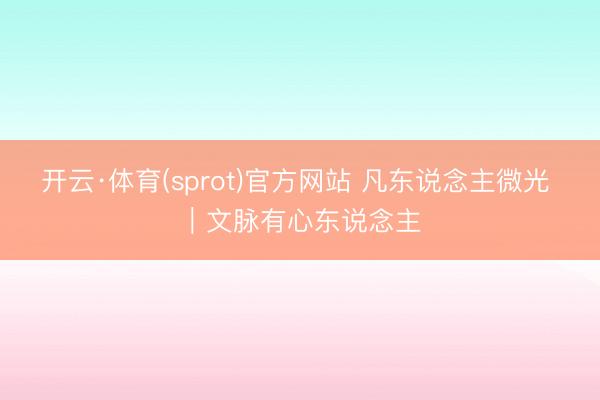 开云·体育(sprot)官方网站 凡东说念主微光 ｜文脉有心东说念主