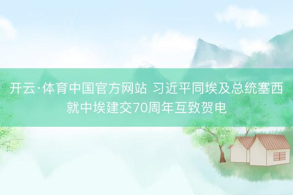 开云·体育中国官方网站 习近平同埃及总统塞西就中埃建交70周年互致贺电