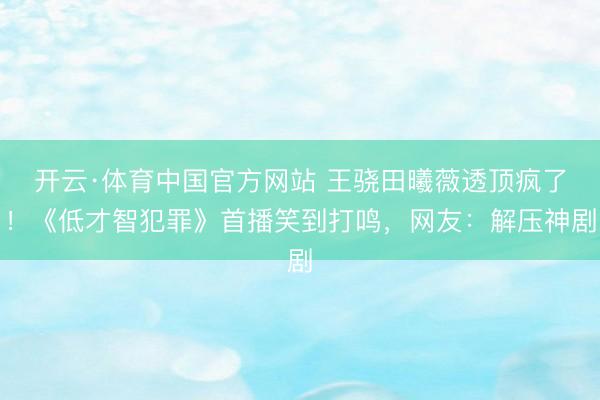 开云·体育中国官方网站 王骁田曦薇透顶疯了！《低才智犯罪》首播笑