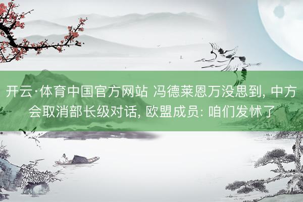 开云·体育中国官方网站 冯德莱恩万没思到， 中方会取消部长级对话， 欧盟成员: 咱们发怵了